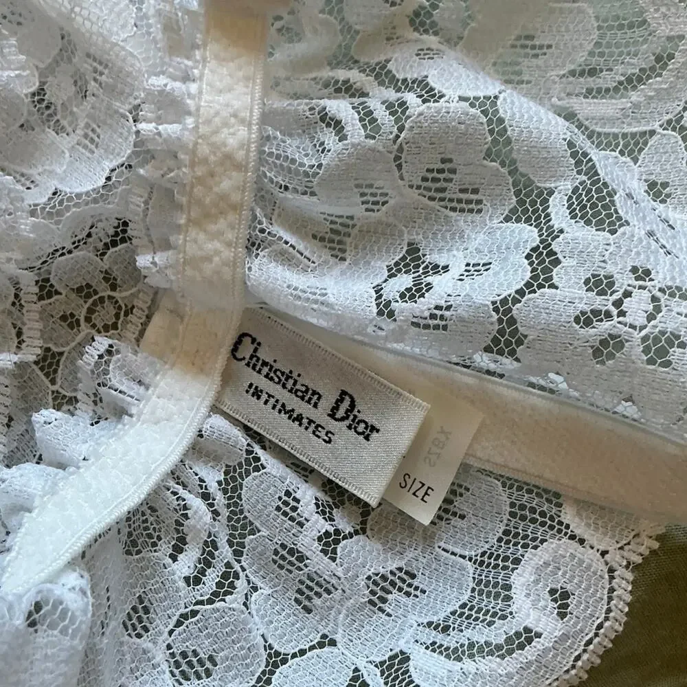 Vintage Christian Dior Intimates Lace Wedding Garter Belt One Size